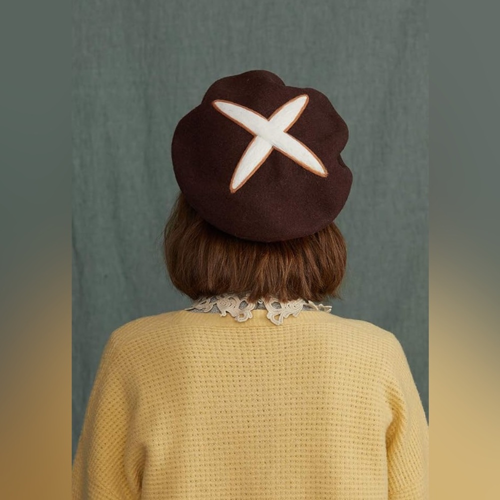 Brown Wool Mushroom Beret